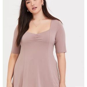 Taupe Studio Knit Sweetheart Top